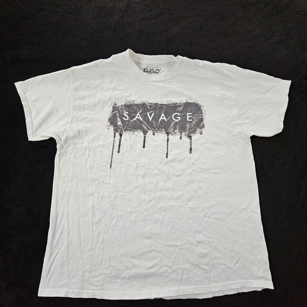 Savage Popular Poison White Short Sleeve Cotton T-Shirt Men's XL